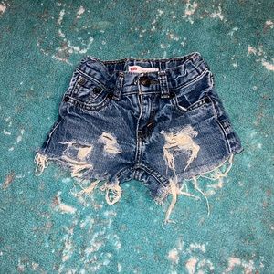 Custom toddler distressed Levi shorts